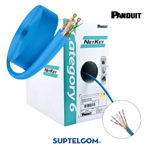 NUL6C04BU-FE-Bobina-de-Cable-UTP-24-AWG-Categoría-6-o-CAT6A-color-Azul-en-Panduit-Netkey