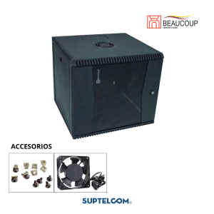 1-1050-N Gabinete Compacto de Pared Urano Metalico de Color Negro Beaucoup