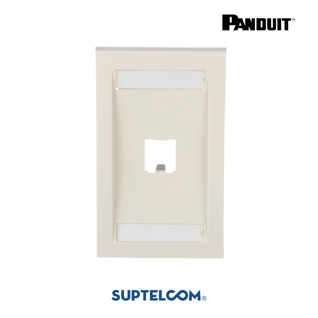 CFPE1IWY Placa de Pared o Faceplate de 1 Puerto, tipo Mini-Com color Blanco Off White o Internacional en Panduit Pannet