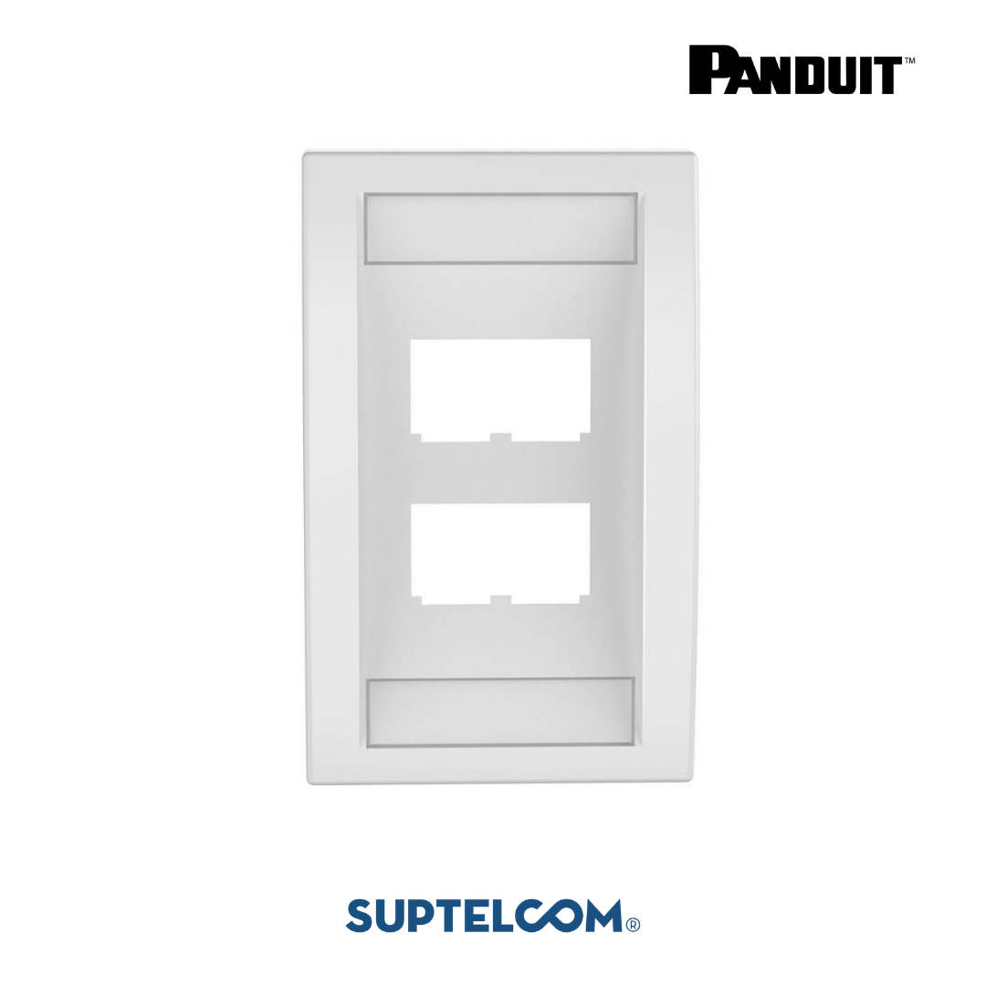 CFPE4IWY Placa de Pared o Faceplate de 4 Puertos, tipo Mini-Com color Blanco Off White o Internacional en Panduit Pannet
