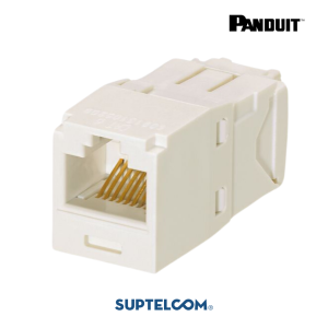 CJ688TGIW ModuloConector Jack de Red RJ45 en Categoria 6 o Cat6, UTP, tipo Mini-Com, Terminacion TG, color Blanco o White en Panduit Pannet
