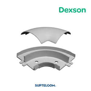 DXN11113 Ángulo Plano de 90 grados para Canaleta de Piso 60x13mm de color gris en Dexon