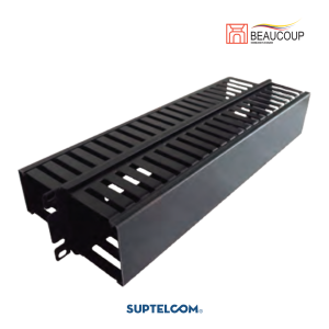 I-1141 Organizador Horizontal con Canaleta Ranurada Beaucoup de 2UR y 40x40mm para Rack de 19 Pulgadas