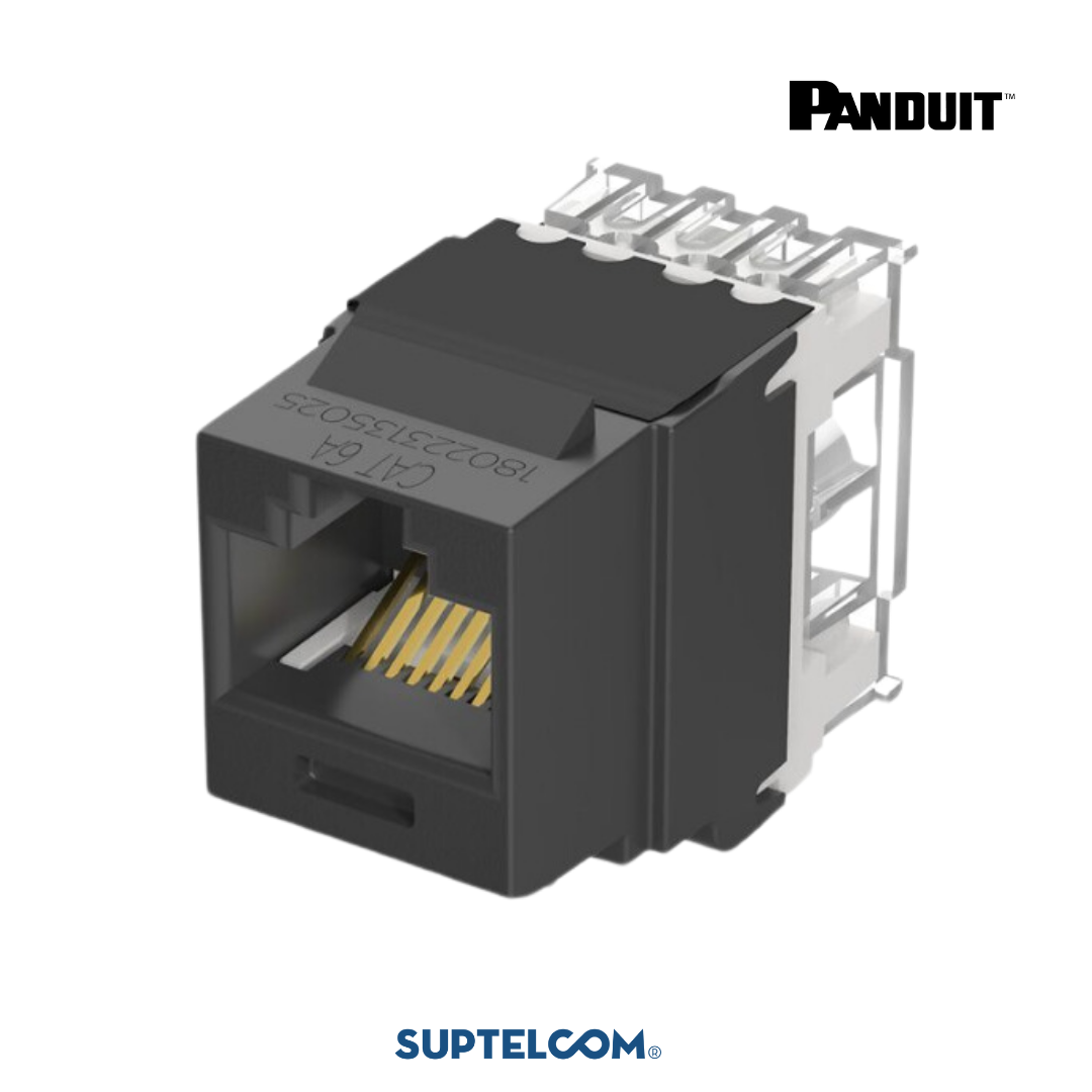Jack RJ45 Cat6A tipo Keystone UTP Negro - Panduit NetKey | Suptelcom