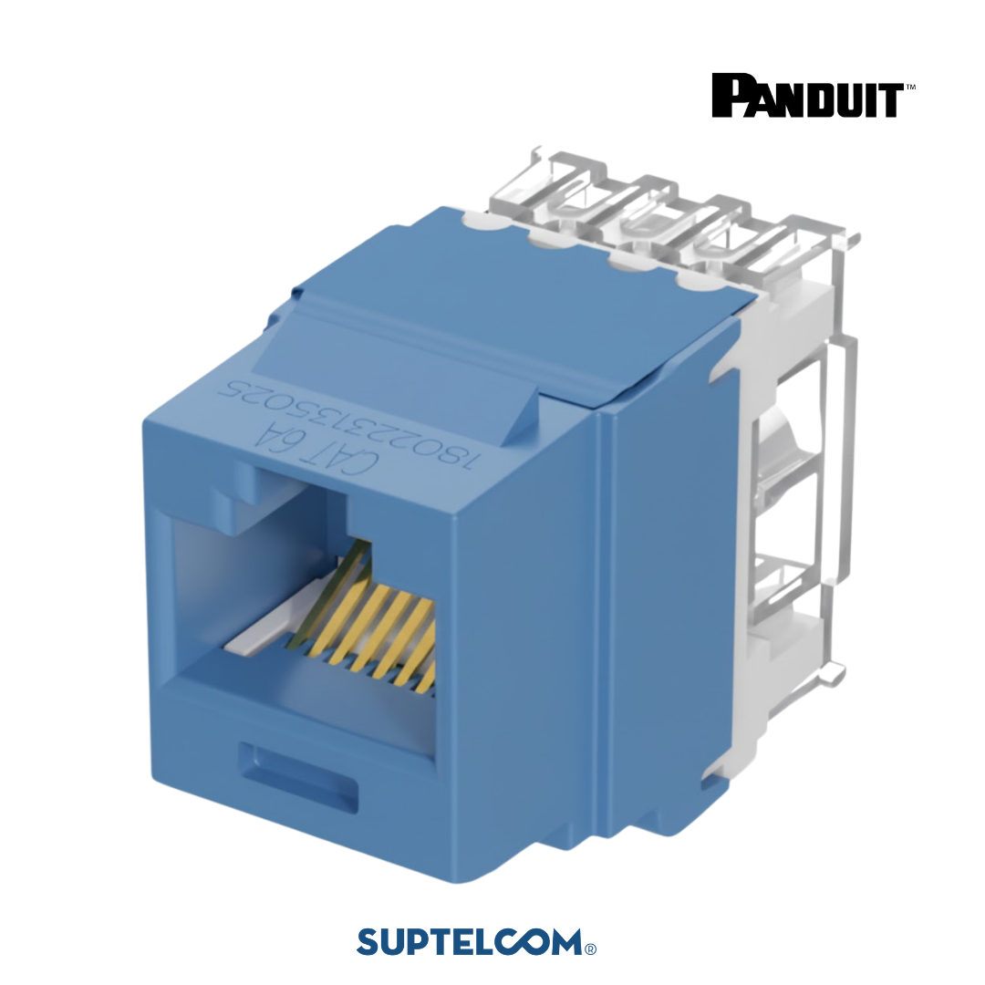 Jack RJ45 Cat6A tipo Keystone UTP Azul - Panduit NetKey | Suptelcom