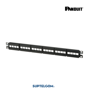 NKFP24Y Patch Panel o Panel Frontal de 24 Puertos Plano de 1 RU color negro – Panduit NetKey