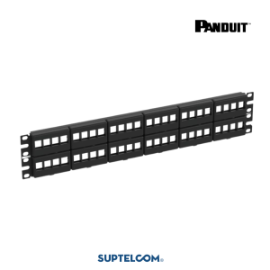 NKPP48P Patch Panel 48 Puertos 2U UTP Plano con Carga de 2UR color negro em Panduit NetKey