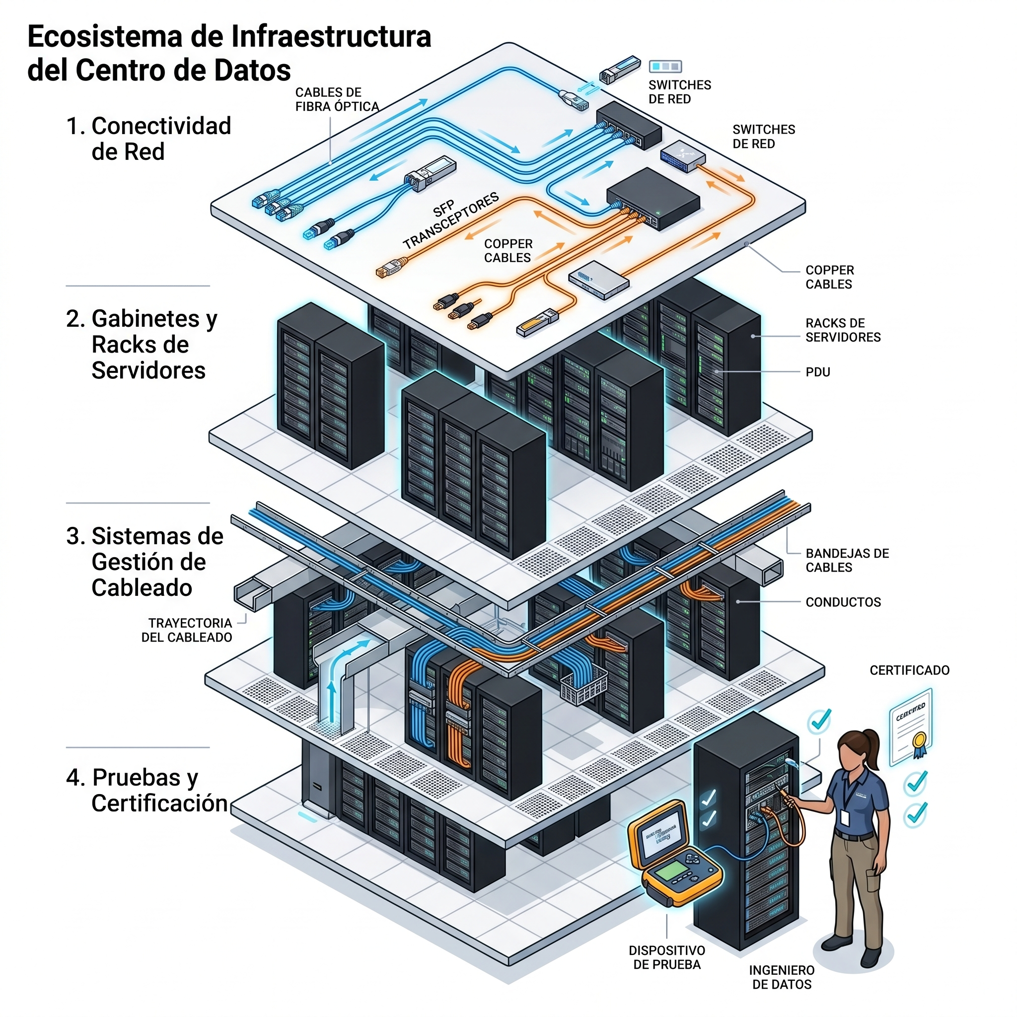 Esquema de infraestructura de red con Suptelcom y Panduit en Ecuador