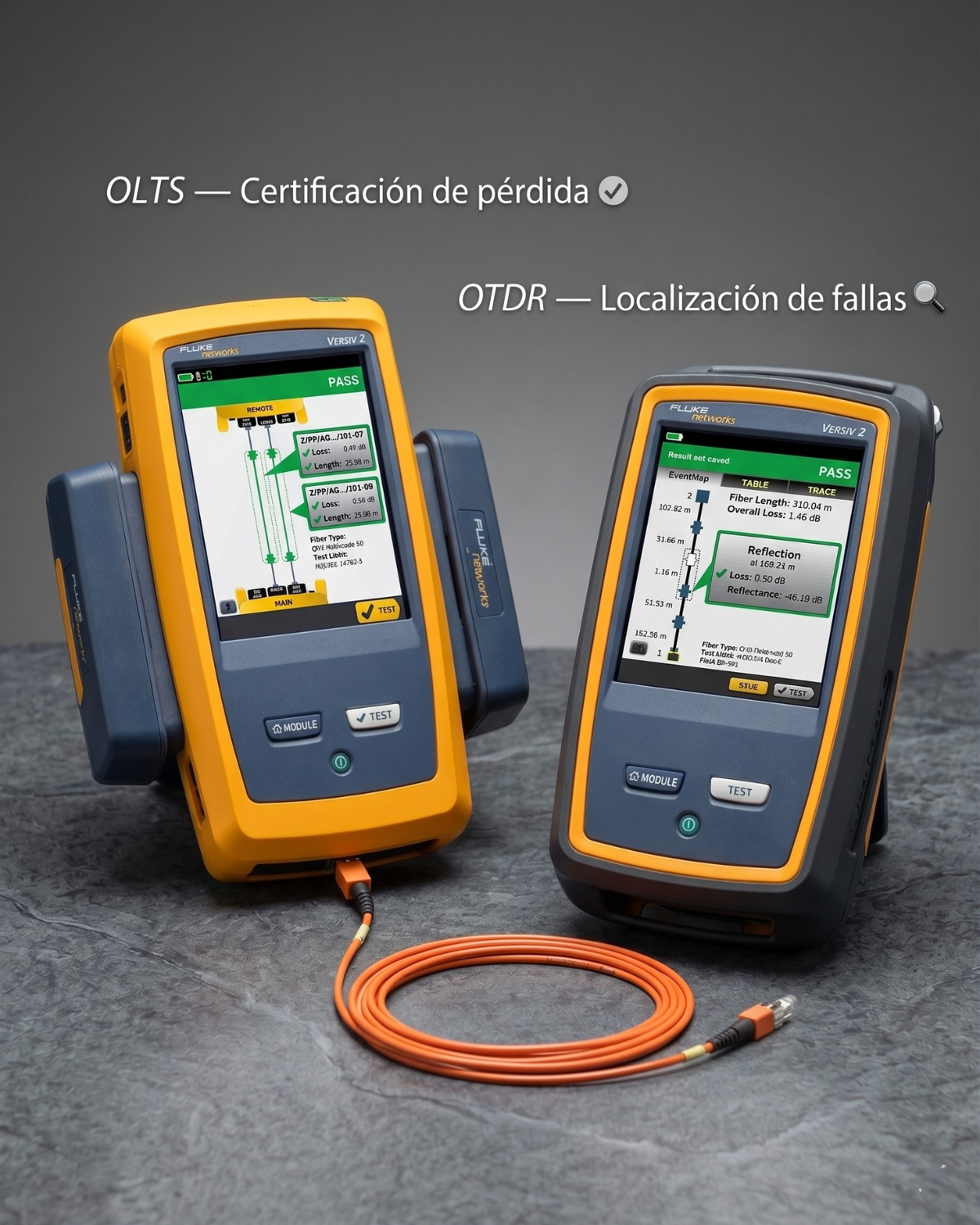 Equipo Fluke Networks OptiFiber Pro OTDR para certificación de fibra óptica
